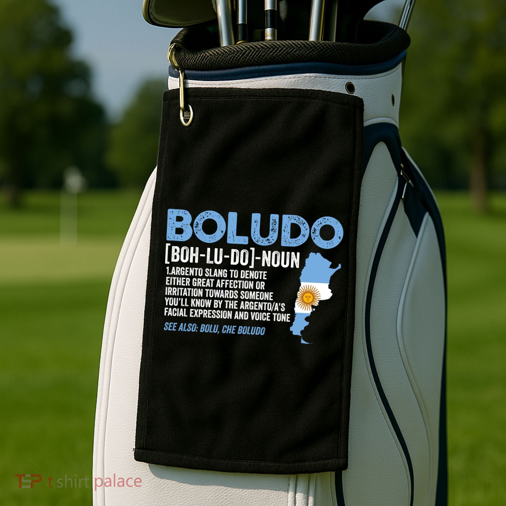 Sarcastic Argentinian Argentina Funny Boludo Definition Meaningful Gift Golf Towel