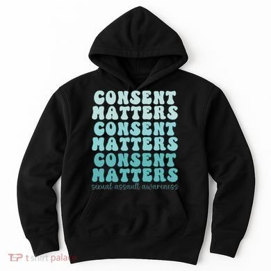 Sexual Assault Awareness Month Consent Matters Teal Ribbon Hoodie