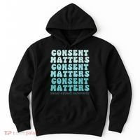 Sexual Assault Awareness Month Consent Matters Teal Ribbon Hoodie thumb 0
