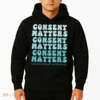 Sexual Assault Awareness Month Consent Matters Teal Ribbon Hoodie thumb 2