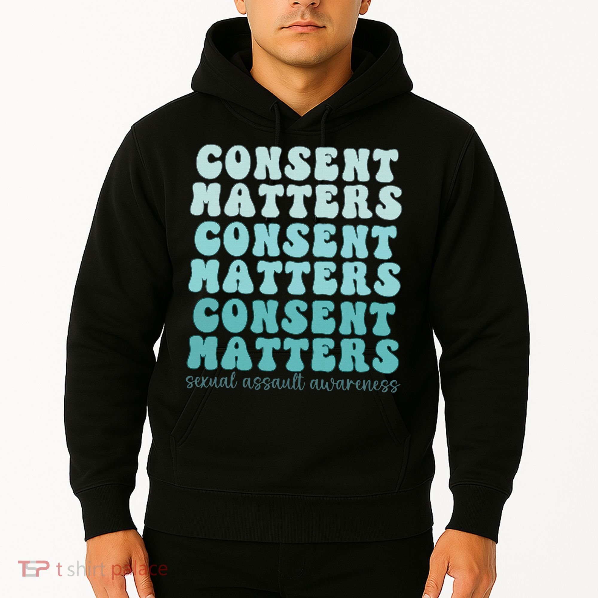 Sexual Assault Awareness Month Consent Matters Teal Ribbon Hoodie