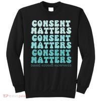 Sexual Assault Awareness Month Consent Matters Teal Ribbon Sweatshirt thumb 0