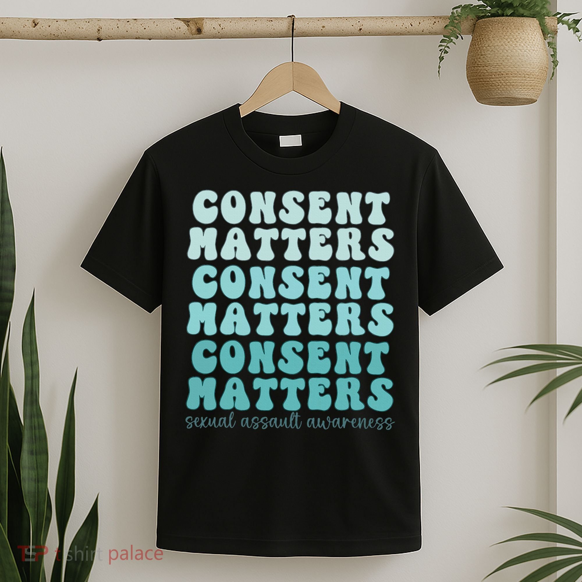 Sexual Assault Awareness Month Consent Matters Teal Ribbon T-Shirt