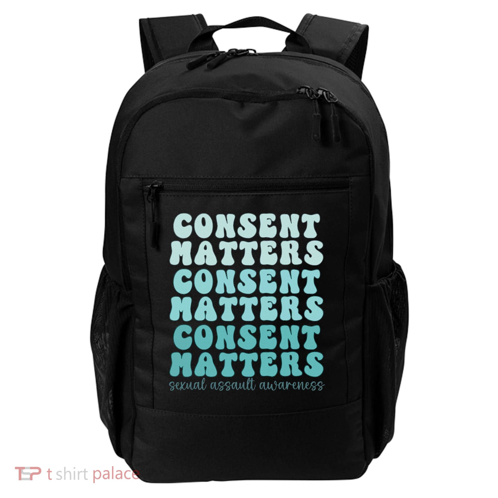 Sexual Assault Awareness Month Consent Matters Teal Ribbon Backpack