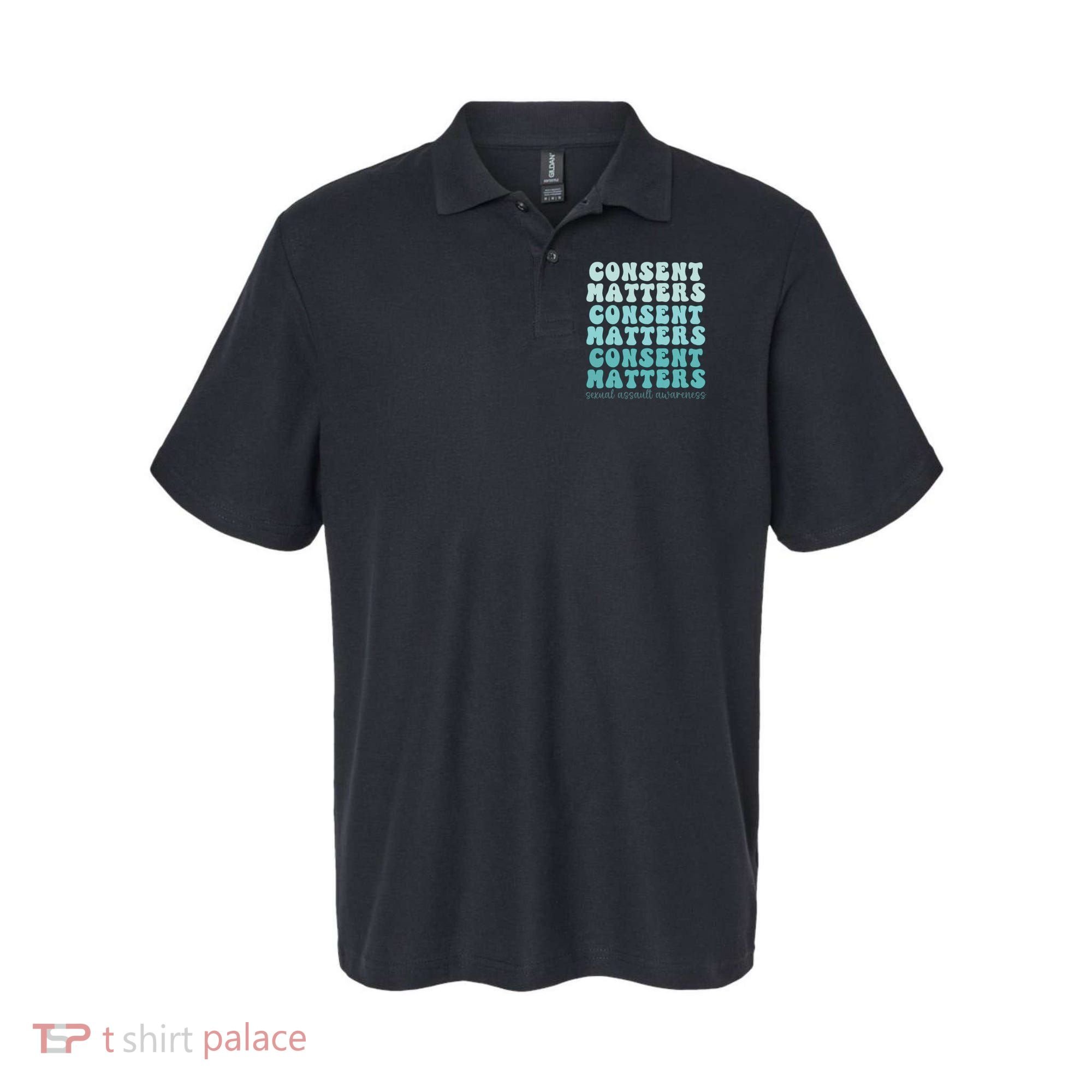Sexual Assault Awareness Month Consent Matters Teal Ribbon Polo