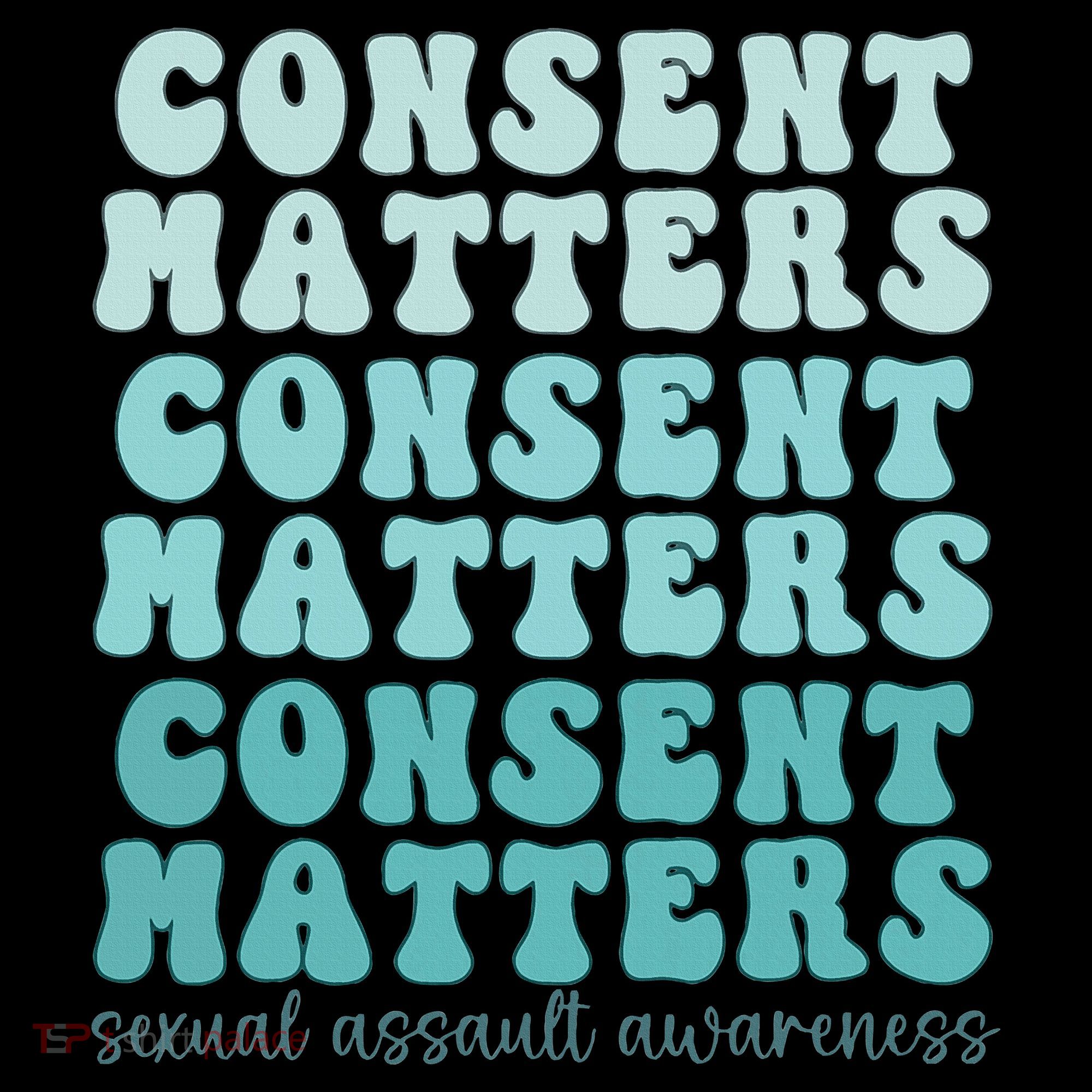 Sexual Assault Awareness Month Consent Matters Teal Ribbon Women's Hoodie
