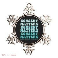 Sexual Assault Awareness Month Consent Matters Teal Ribbon Ornament thumb 0