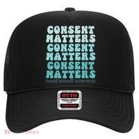 Sexual Assault Awareness Month Consent Matters Teal Ribbon Hat thumb 0