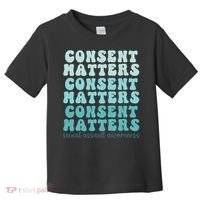 Sexual Assault Awareness Month Consent Matters Teal Ribbon Toddler T-Shirt thumb 0