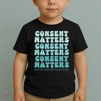 Sexual Assault Awareness Month Consent Matters Teal Ribbon Toddler T-Shirt thumb 2
