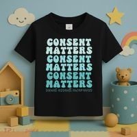 Sexual Assault Awareness Month Consent Matters Teal Ribbon Toddler T-Shirt thumb 3