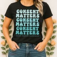 Sexual Assault Awareness Month Consent Matters Teal Ribbon Women's T-Shirt thumb 2