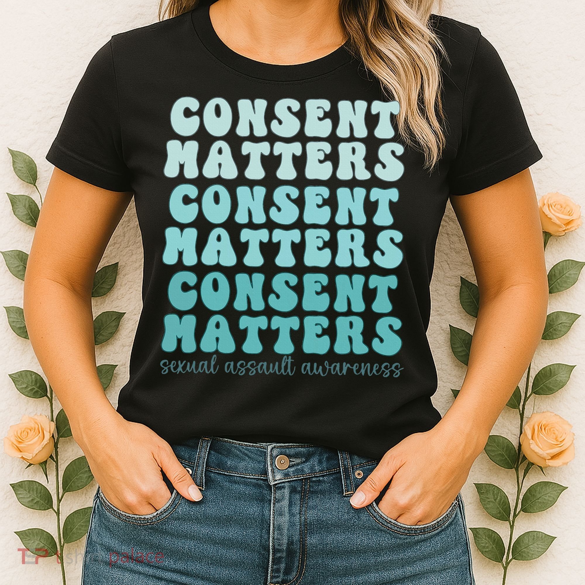 Sexual Assault Awareness Month Consent Matters Teal Ribbon Women's T-Shirt