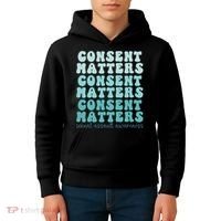 Sexual Assault Awareness Month Consent Matters Teal Ribbon Kids Hoodie thumb 4