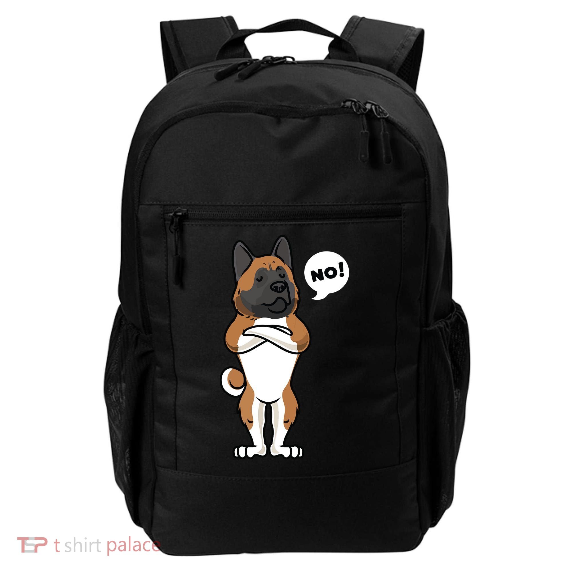 Stubborn American Akita Dog Backpack