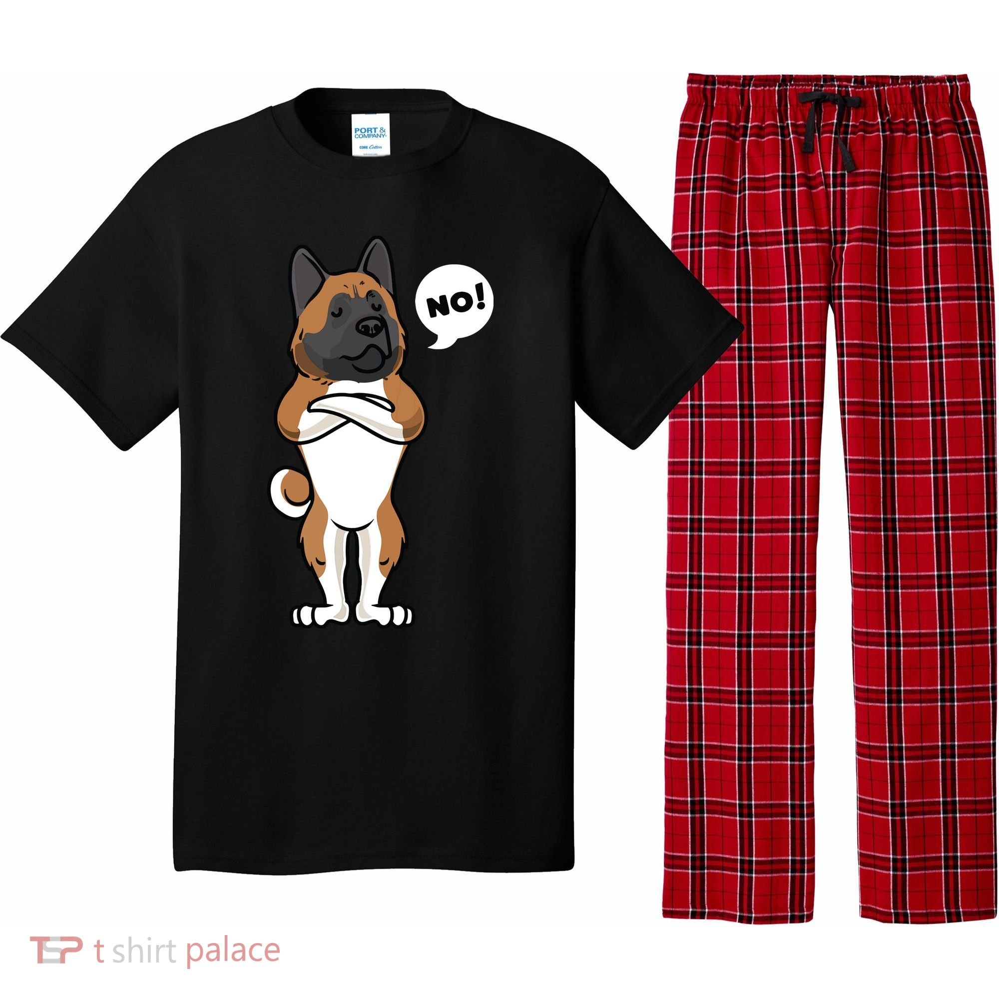 Stubborn American Akita Dog Pajama Set