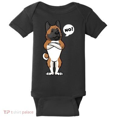 Stubborn American Akita Dog Baby Bodysuit
