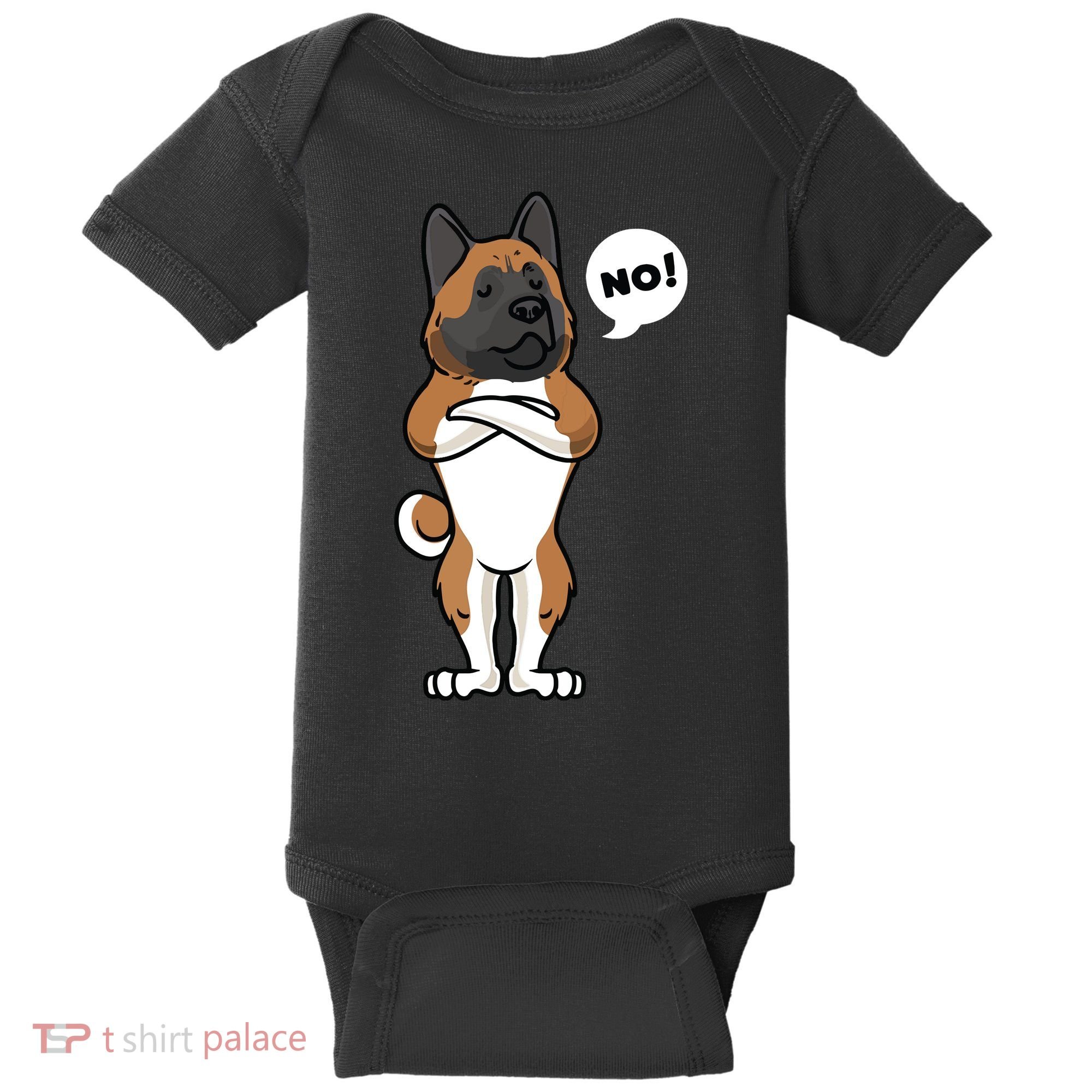 Stubborn American Akita Dog Baby Bodysuit