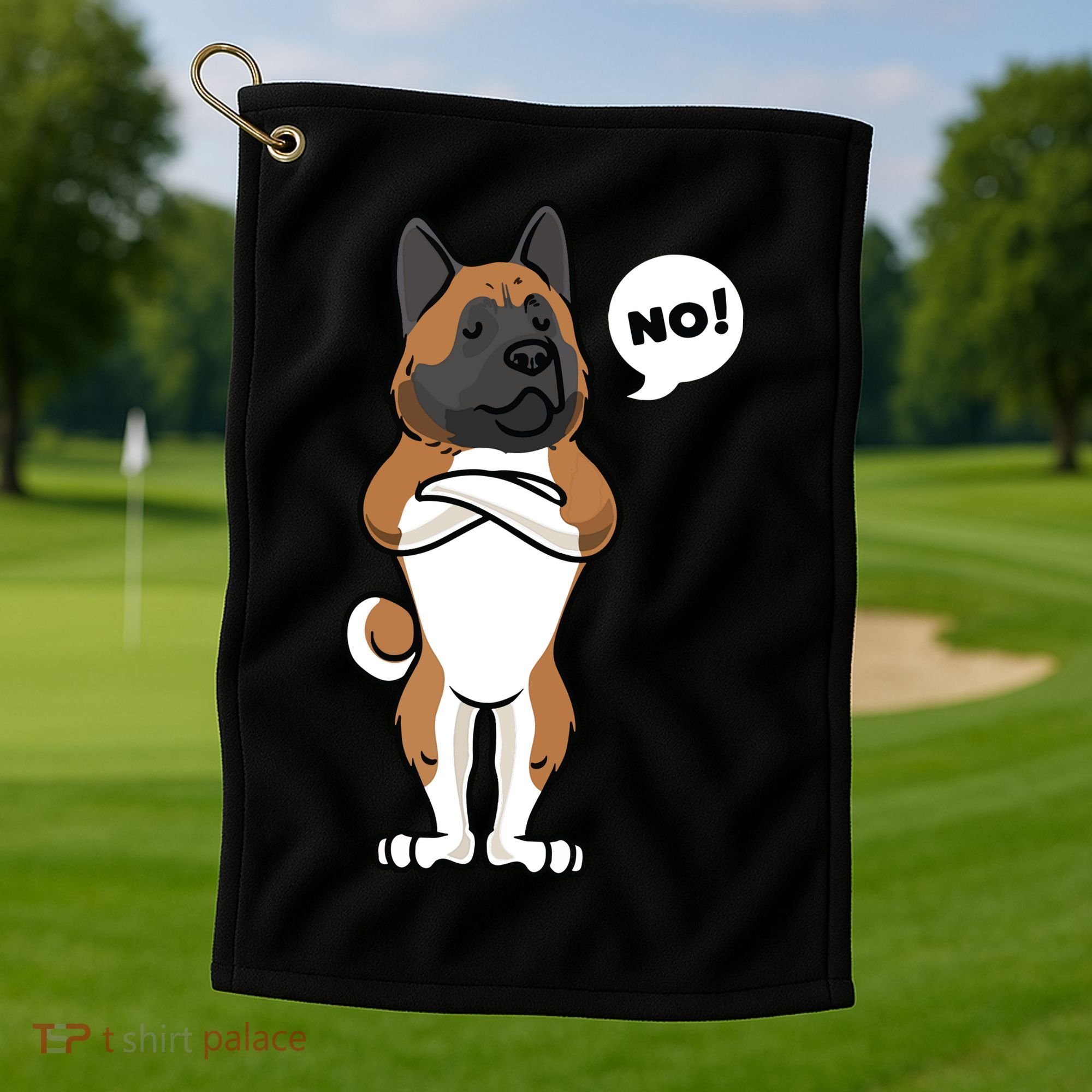 Stubborn American Akita Dog Golf Towel