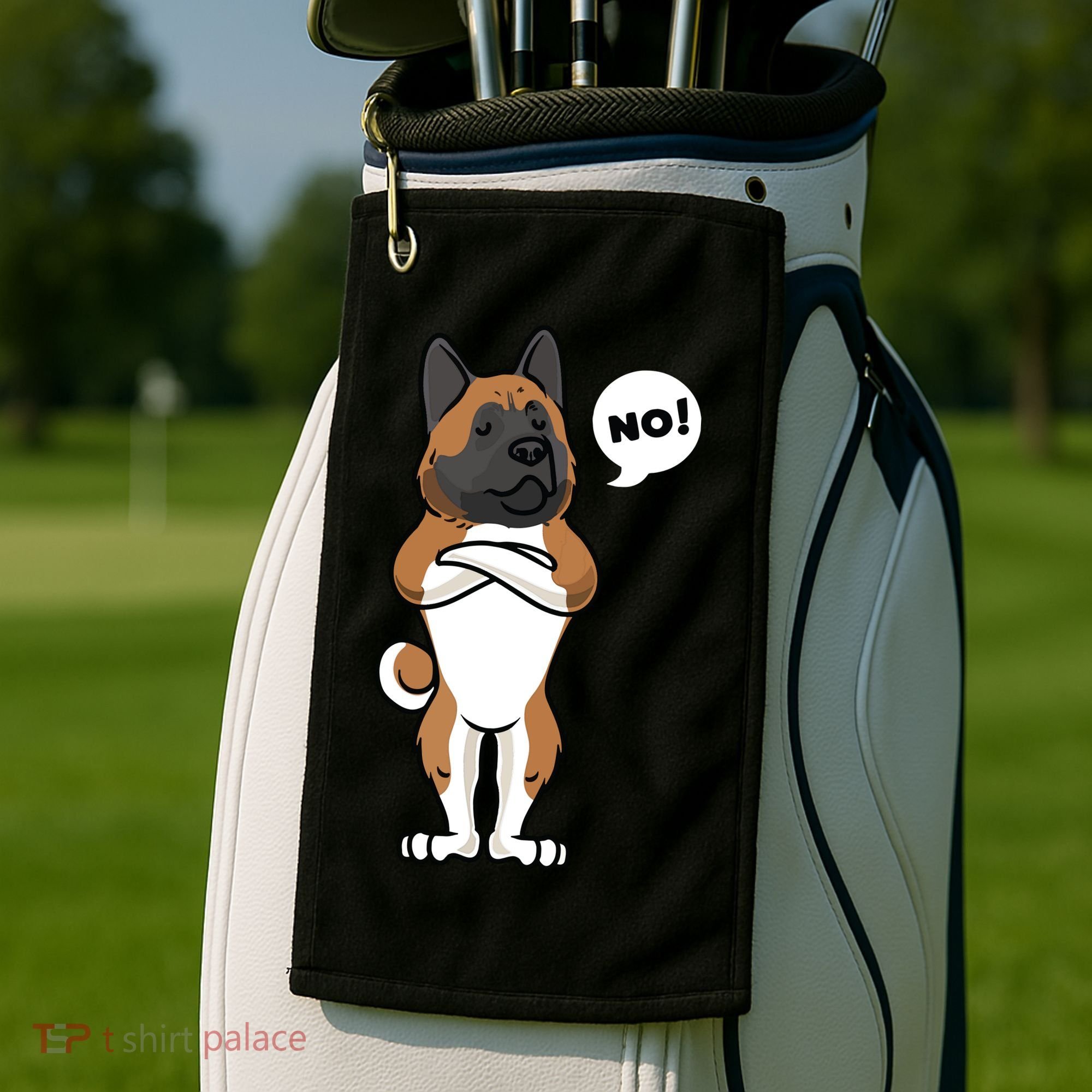 Stubborn American Akita Dog Golf Towel