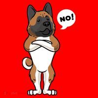 Stubborn American Akita Dog Santa Hat thumb 1