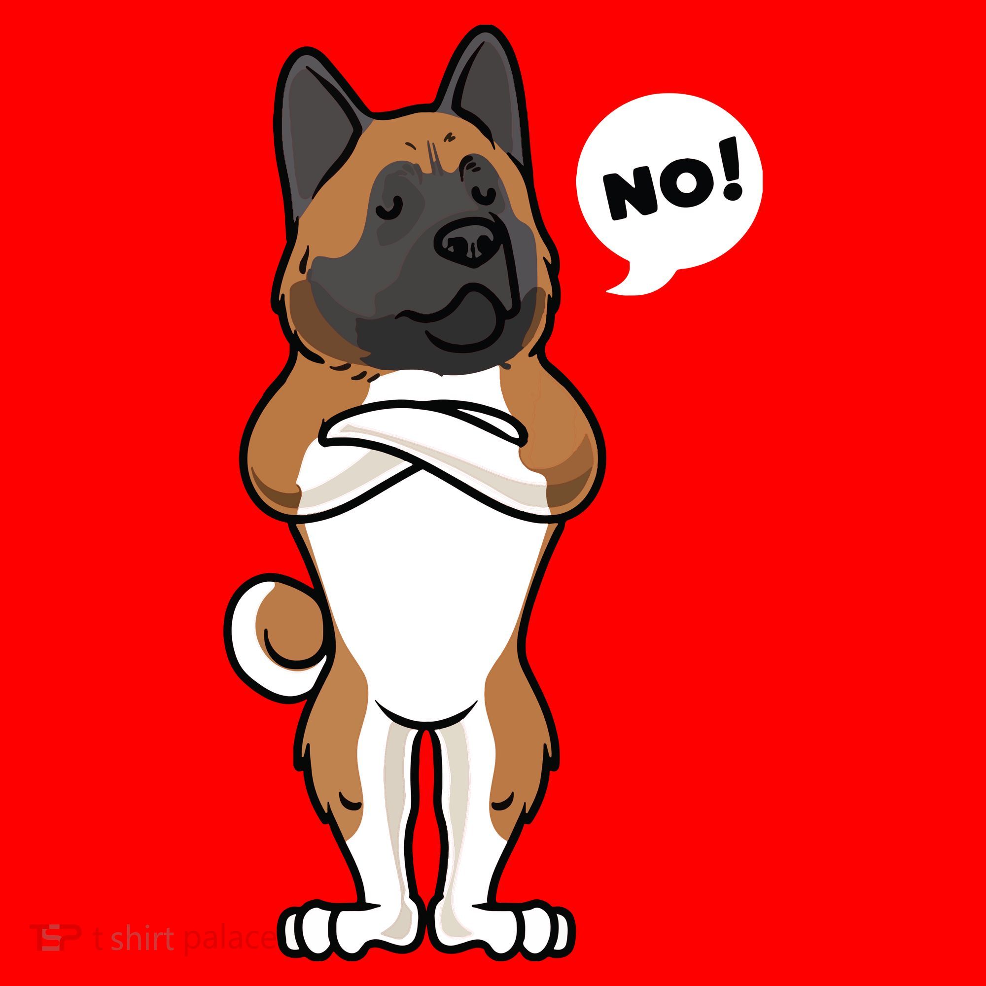 Stubborn American Akita Dog Santa Hat