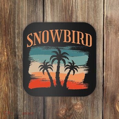 Snowbird Adults And Vacation Blue Coaster