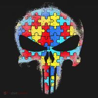 Skull Autism Awareness Tee Mom Dad Autism Apron thumb 3