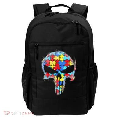 Skull Autism Awareness Tee Mom Dad Autism Backpack