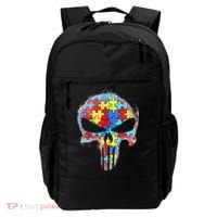 Skull Autism Awareness Tee Mom Dad Autism Backpack thumb 0