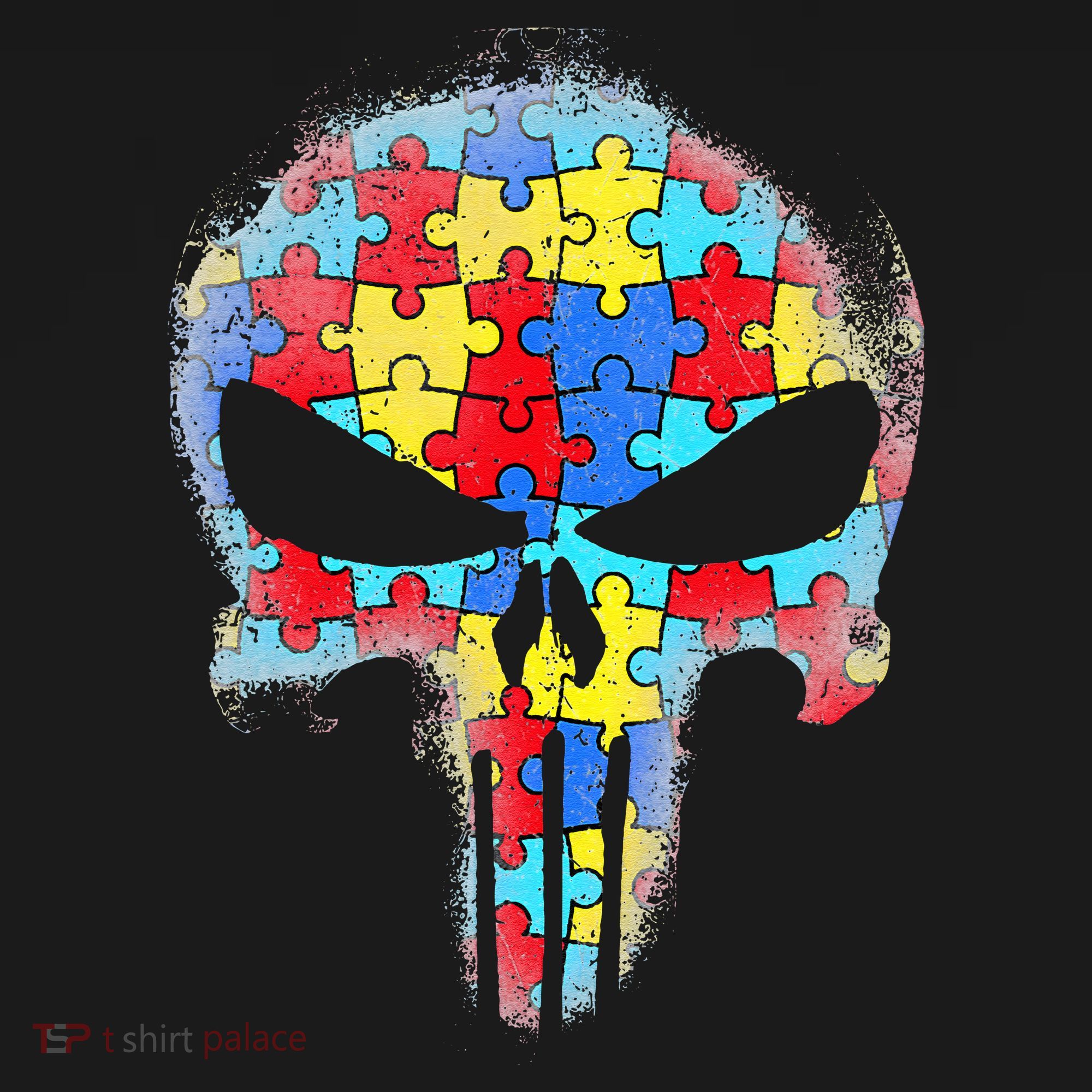 Skull Autism Awareness Tee Mom Dad Autism Coaster