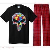 Skull Autism Awareness Tee Mom Dad Autism Pajama Set thumb 0