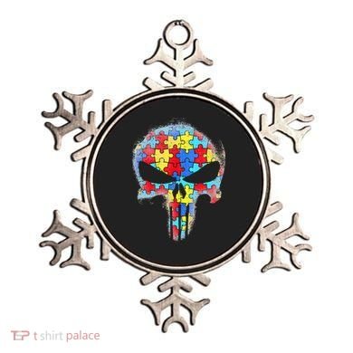 Skull Autism Awareness Tee Mom Dad Autism Ornament