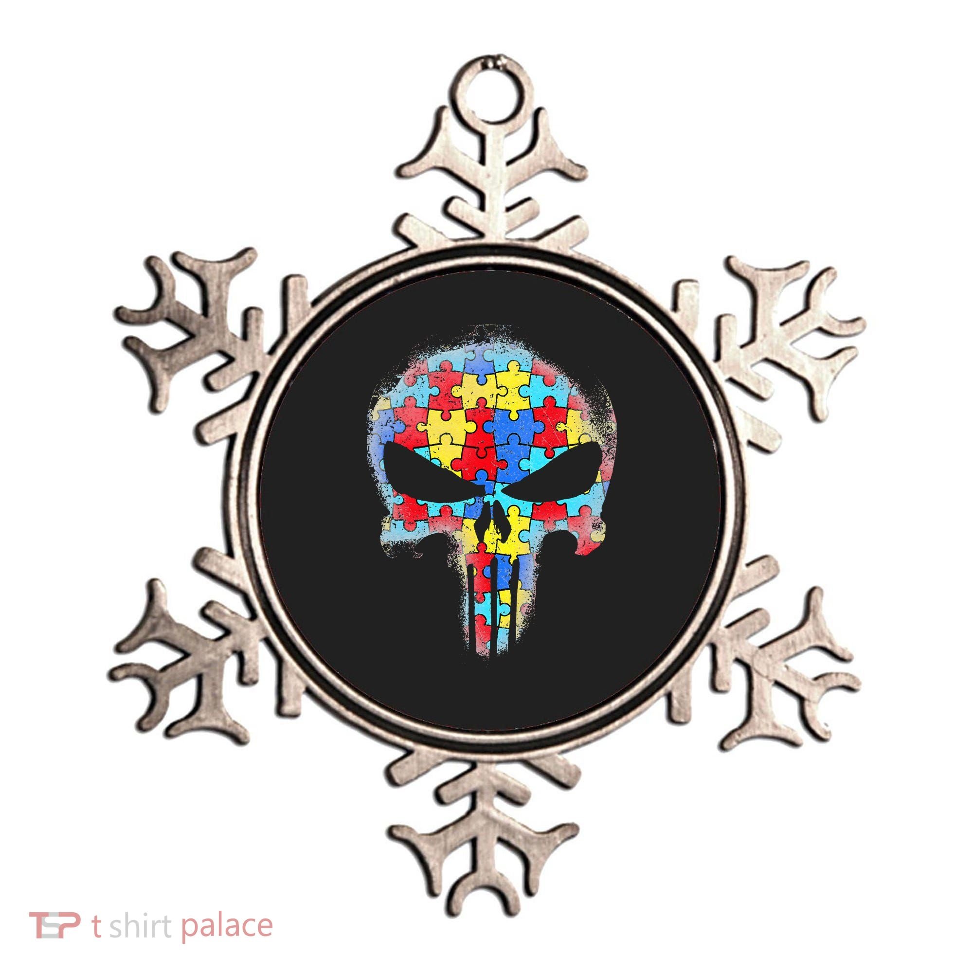 Skull Autism Awareness Tee Mom Dad Autism Ornament