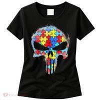 Skull Autism Awareness Tee Mom Dad Autism Women's T-Shirt thumb 0