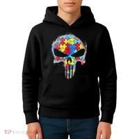 Skull Autism Awareness Tee Mom Dad Autism Kids Hoodie thumb 4