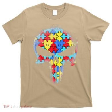 Skull Autism Awareness Tee Mom Dad Autism T-Shirt