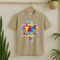 Skull Autism Awareness Tee Mom Dad Autism T-Shirt thumb 2
