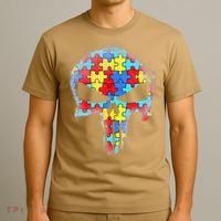 Skull Autism Awareness Tee Mom Dad Autism T-Shirt thumb 3