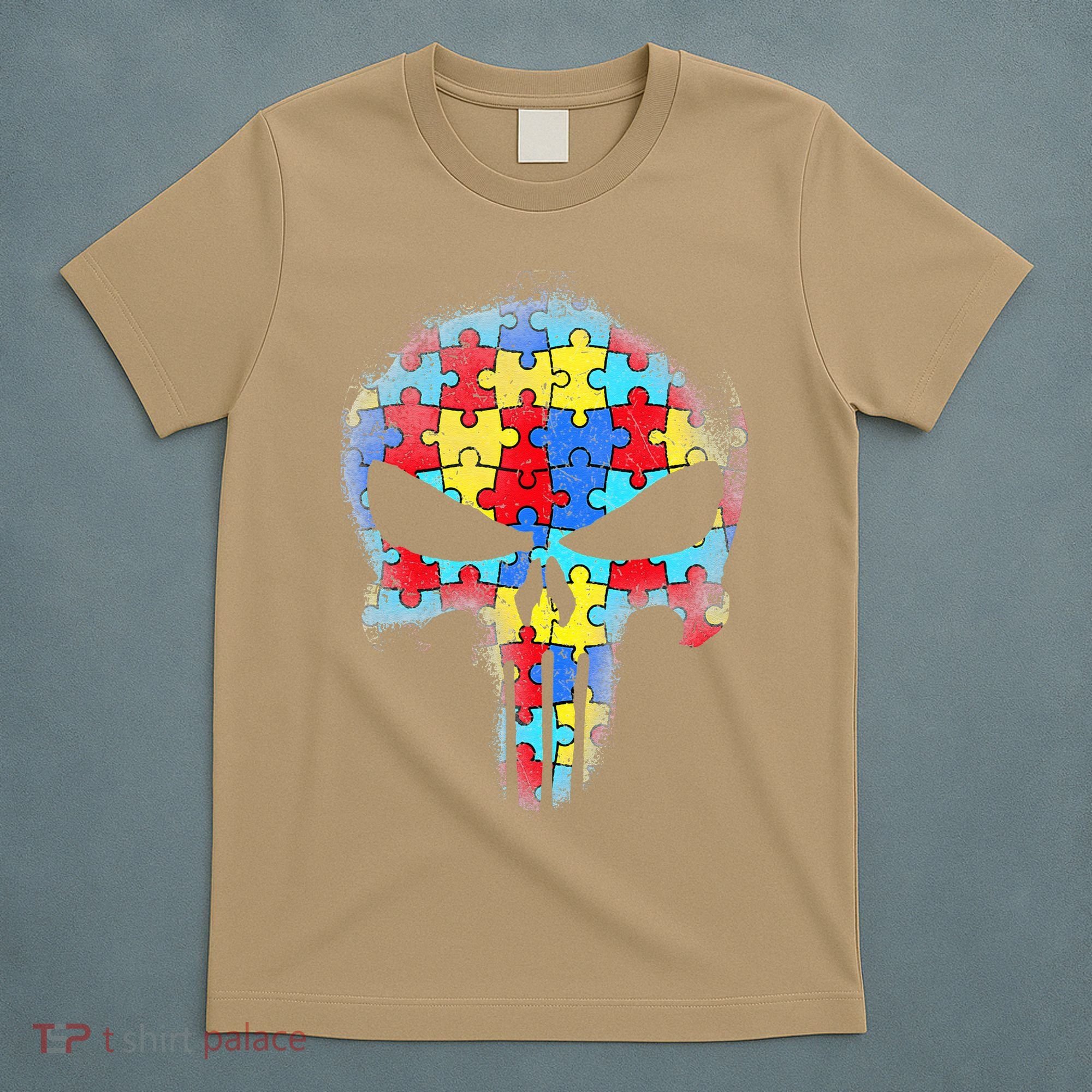 Skull Autism Awareness Tee Mom Dad Autism T-Shirt