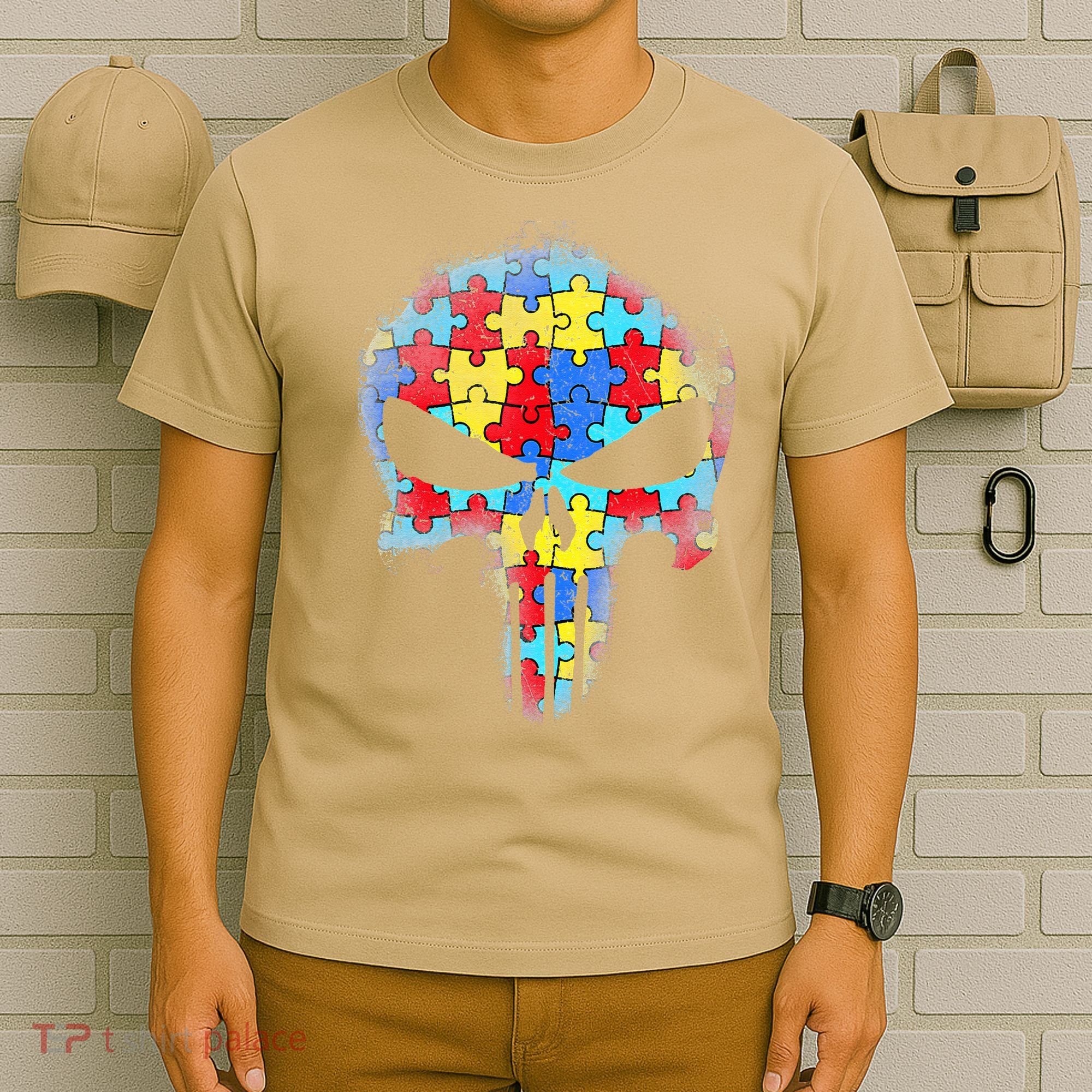 Skull Autism Awareness Tee Mom Dad Autism T-Shirt