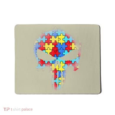 Skull Autism Awareness Tee Mom Dad Autism Mousepad