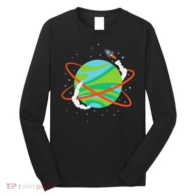 Spacecraft Approaching A Distant Exoplanet Long Sleeve Shirt