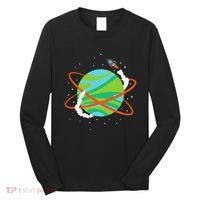 Spacecraft Approaching A Distant Exoplanet Long Sleeve Shirt thumb 0