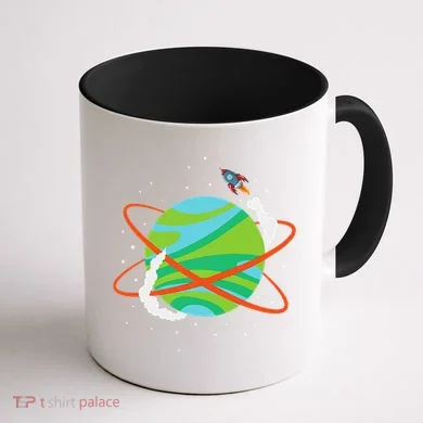 Spacecraft Approaching A Distant Exoplanet Coffee Mug back