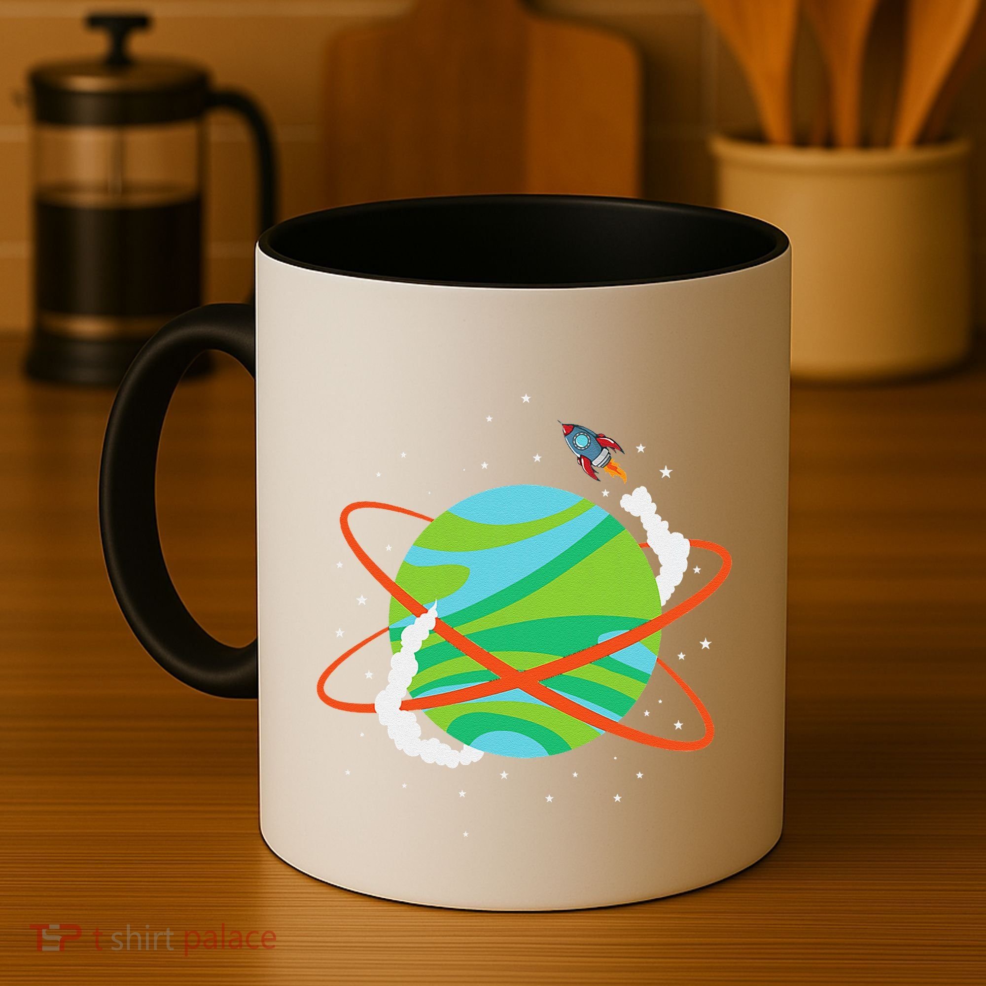 Spacecraft Approaching A Distant Exoplanet Coffee Mug