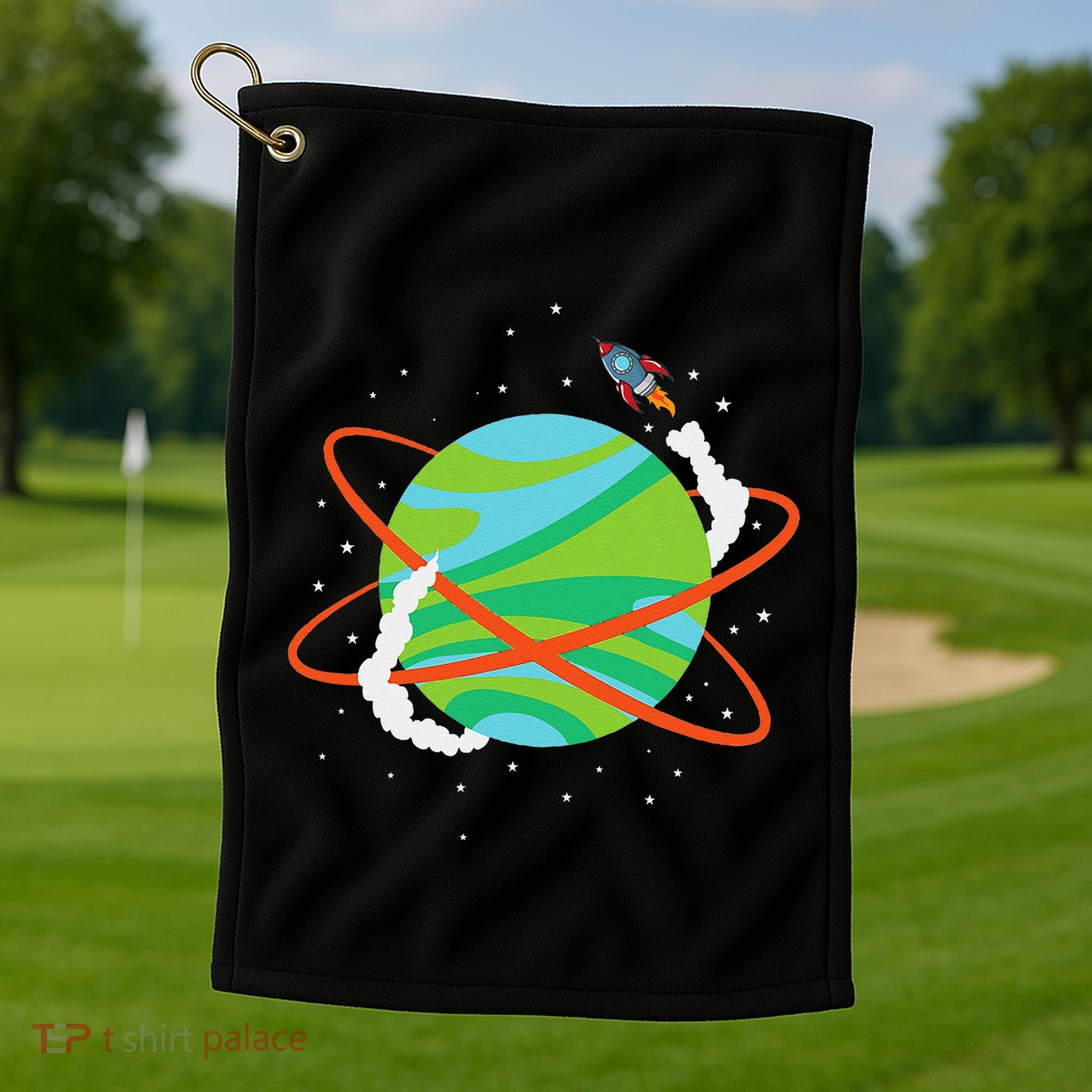 Spacecraft Approaching A Distant Exoplanet Golf Towel