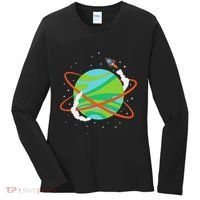 Spacecraft Approaching A Distant Exoplanet Women's Long Sleeve Shirt thumb 0