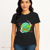 Spacecraft Approaching A Distant Exoplanet Women's T-Shirt thumb 4