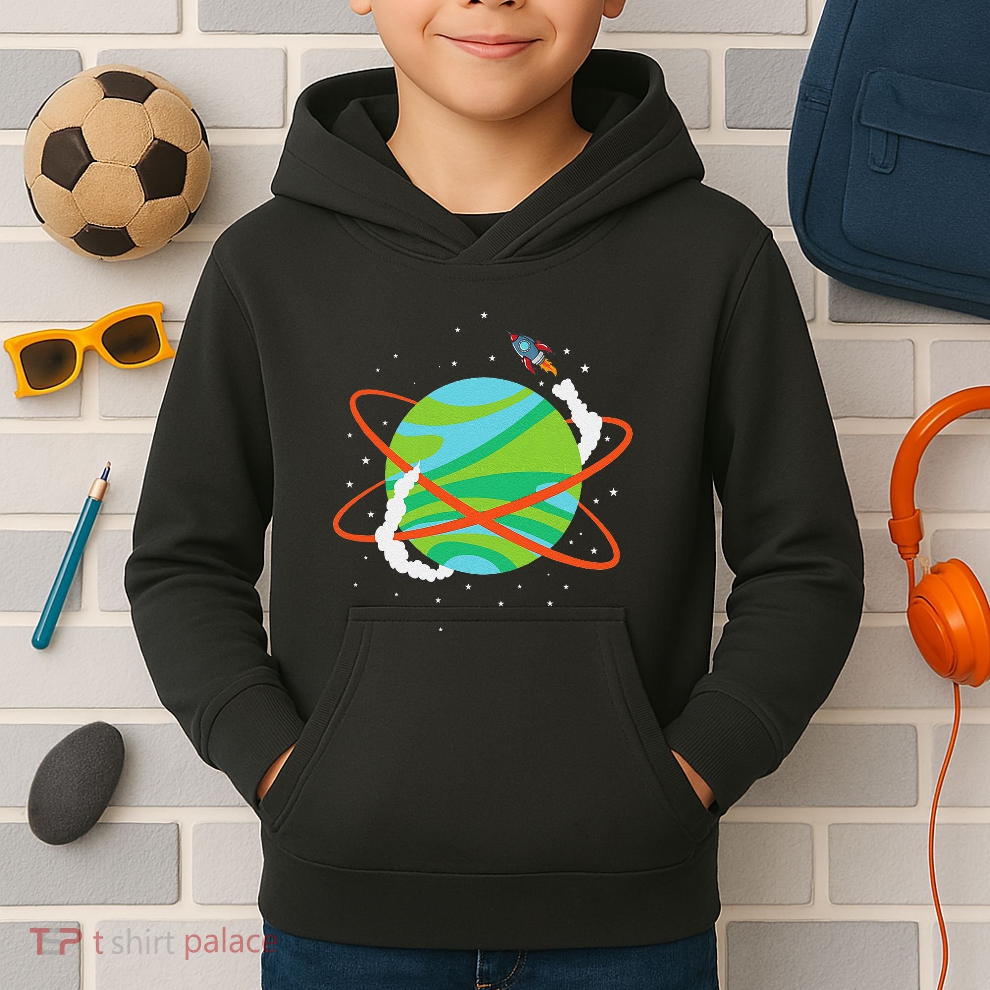 Spacecraft Approaching A Distant Exoplanet Kids Hoodie